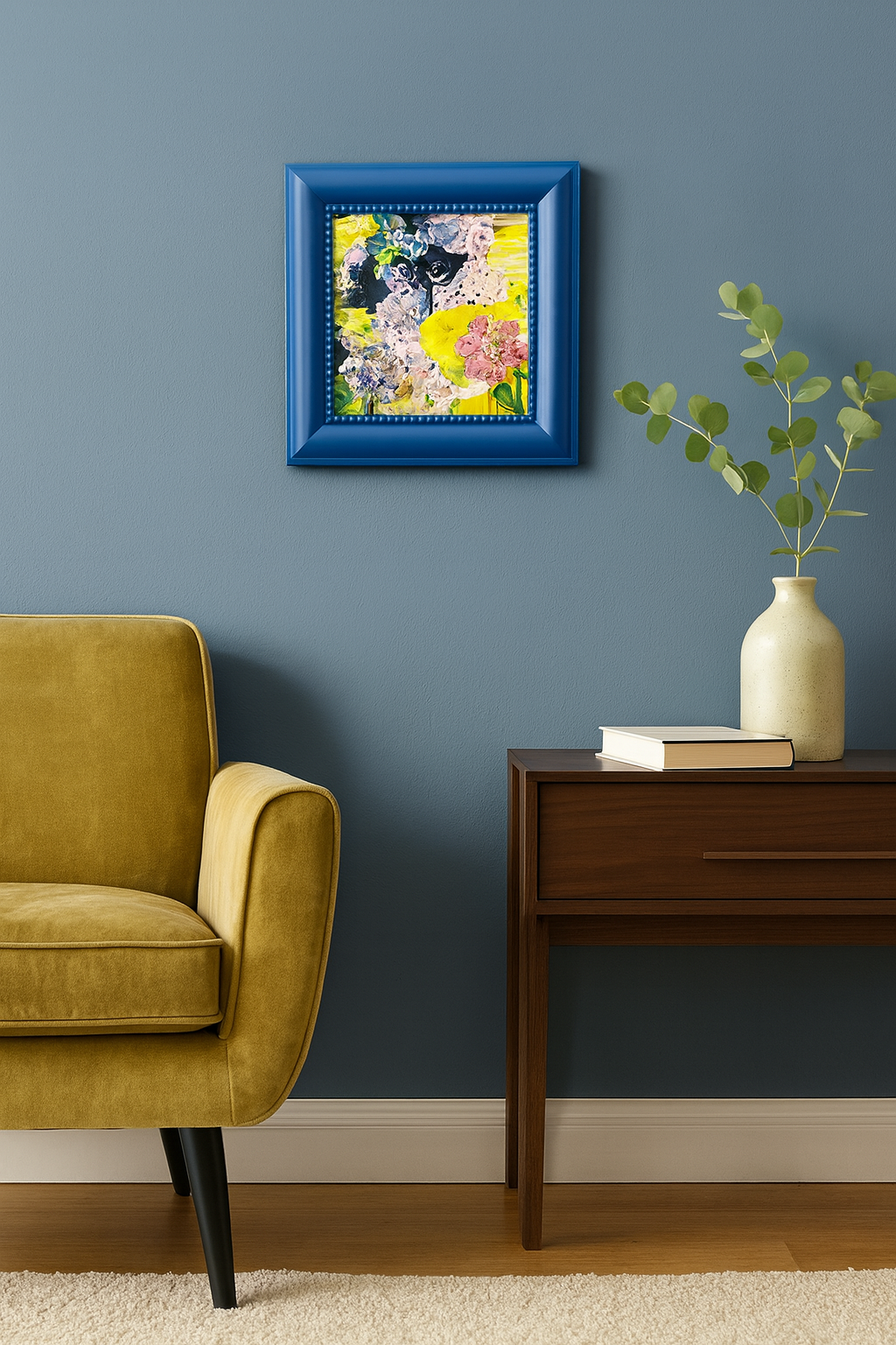 'Tiny Bloom, Big Spirit' Mixed Media on Repurposed Cardboard