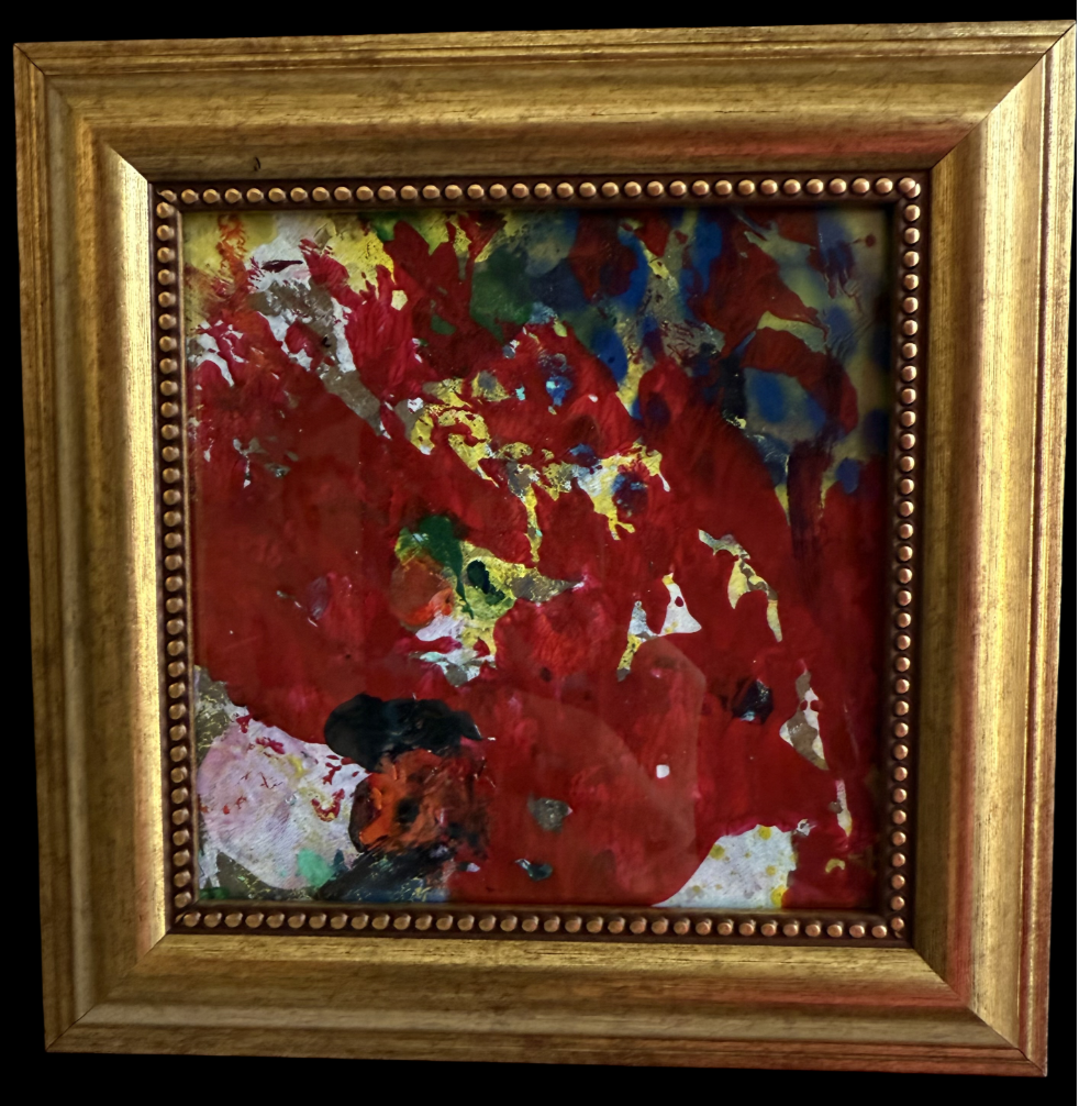 Vibrant Bloom Cardboard Mixed Media
