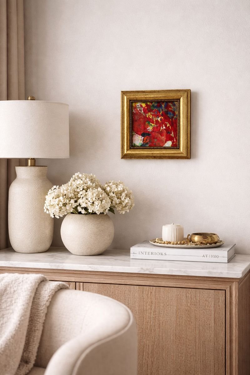 'Vibrant Bloom' Mixed Media on Repurposed Cardboard