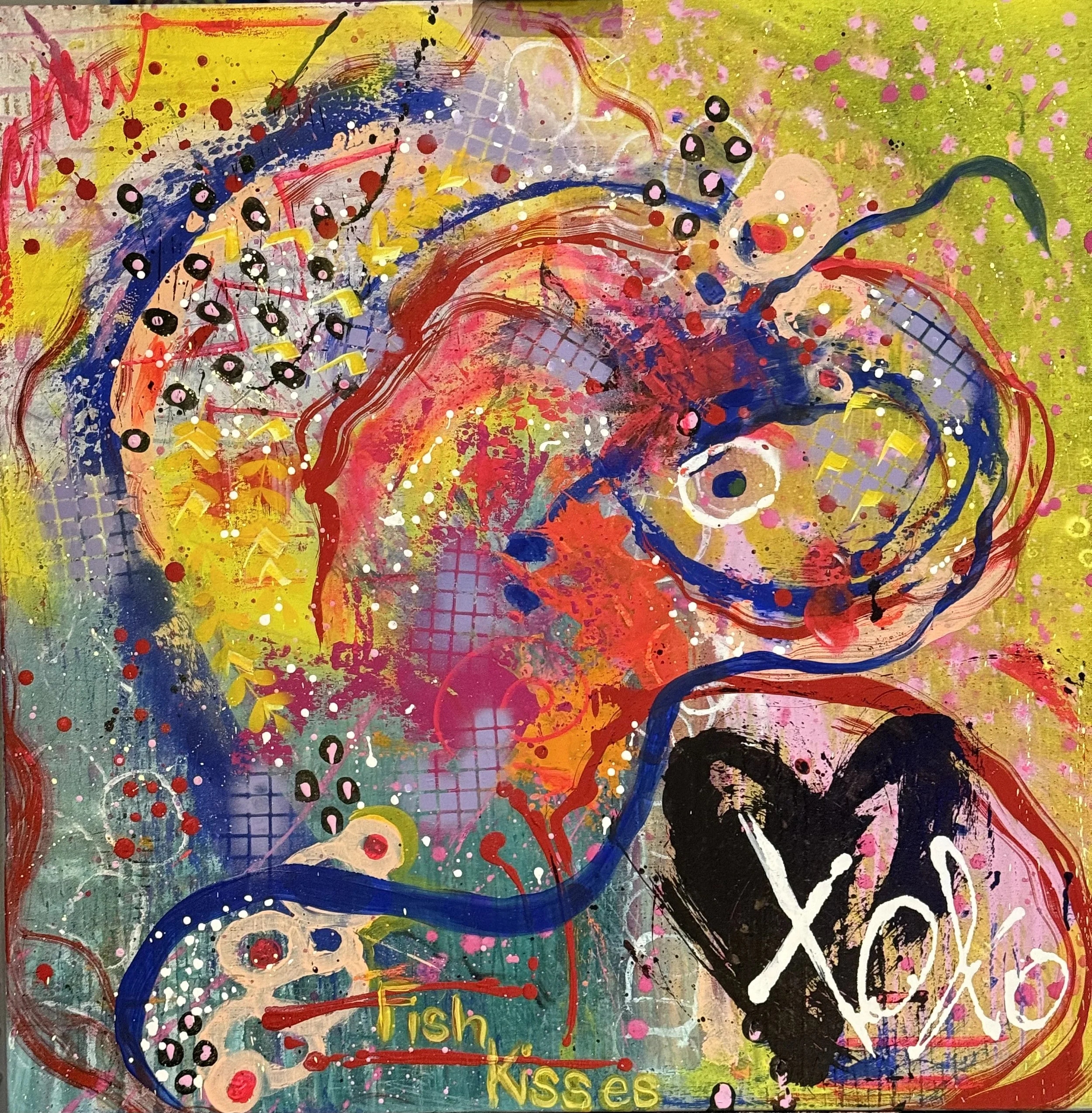 Fish Kisses Acrylic Painting