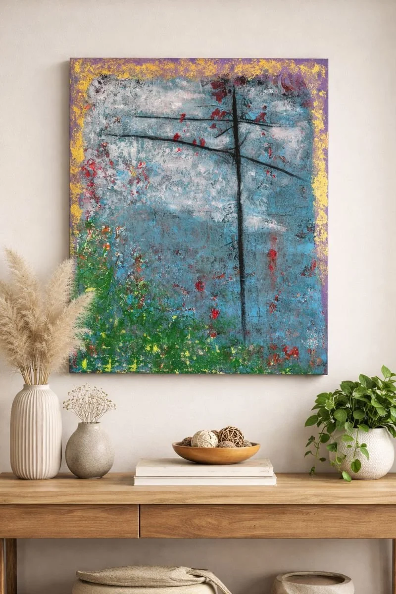 'What The Wires Couldn't Hold' Acrylic and Mixed Media