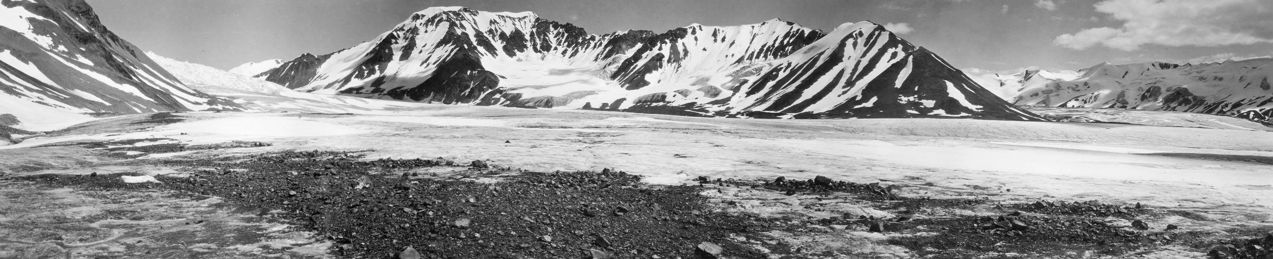 Panorama with image 428-430. View across Gulkana Glacier. Alaska. 1910.