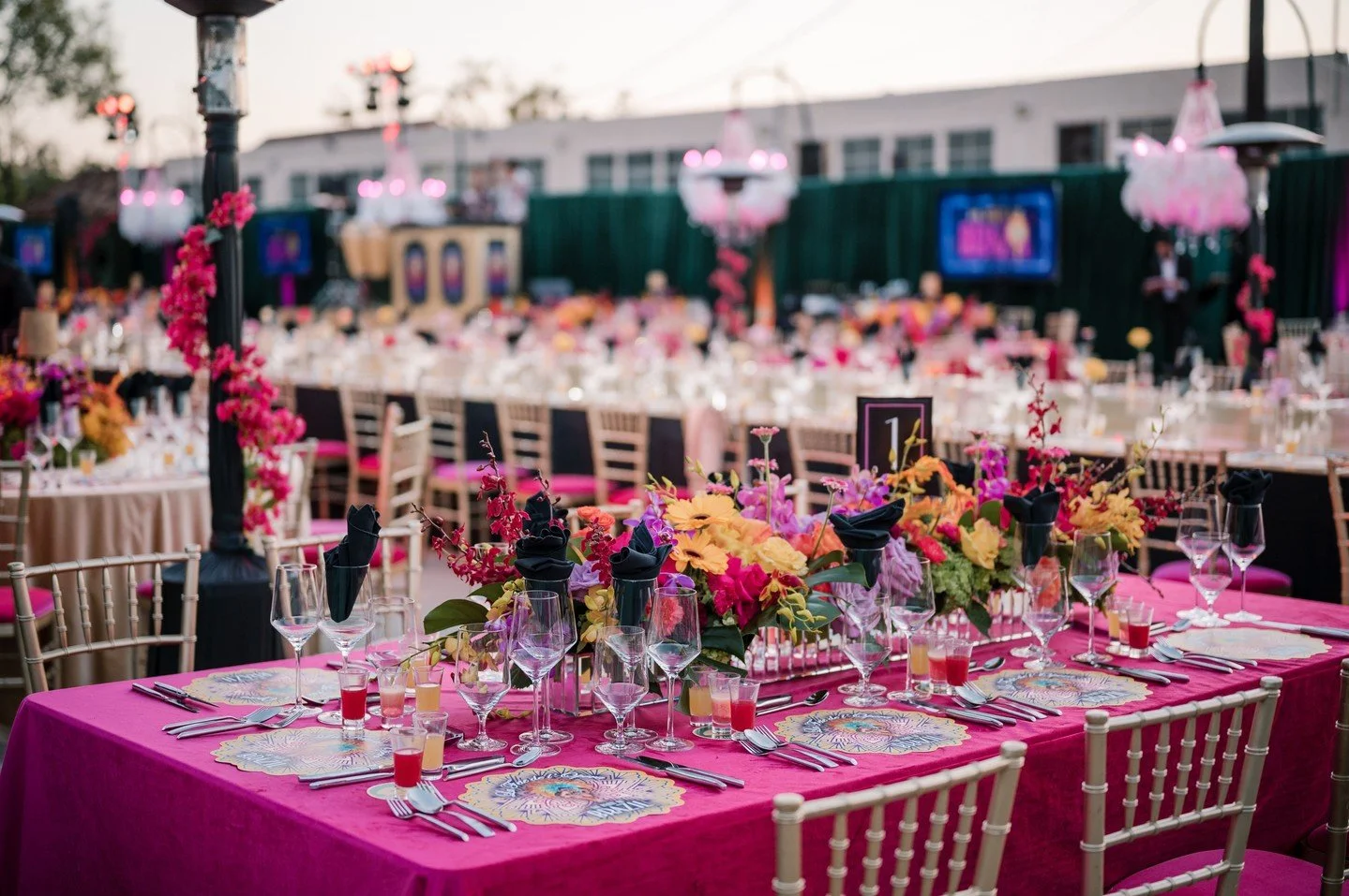 A little drama never hurt anybody 💃⁠
⁠
Bring the color, bring the energy, bring the show. We'll bring the perfect stage for it all.⁠
⁠
Event Production: @eliteocproductions⁠
Photography: @love_is_wed⁠
Floral Design: @paulfennerfloraldesign⁠
Rentals: