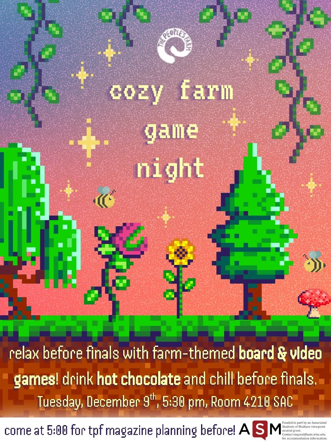 take a break before finals and play farm-themed games with the people's farm! 🎲