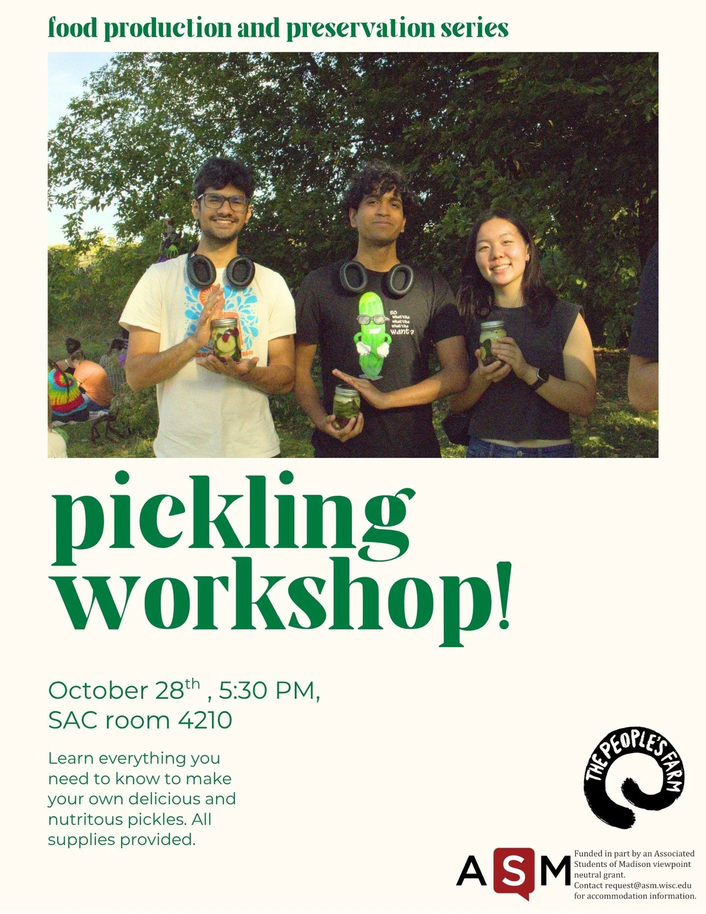 Learn how to make your own pickles (and other pickled veggies) at this Tuesday's pickling workshop! 🥒