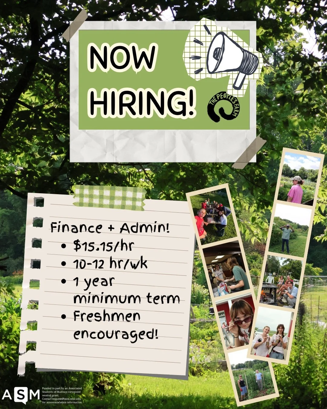 Now hiring for the Finance Director and Administrative Director positions! Apply now to be a member of the board on UW Student Jobs or through the link in our bio. Feel free to reach out to thepeoplesfarm.uw@gmail.com or attend our meetings to learn 