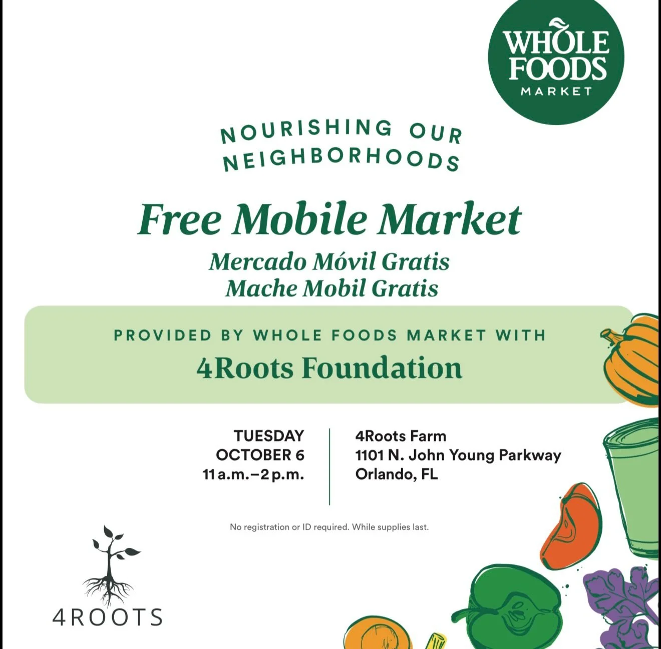 ❤️ FREE MOBILE MARKET &mdash; TOMORROW! ❤️

If you or someone you know could use a little extra help with food, we would love to see you tomorrow. Please SHARE this post so we can reach families who may need it!

Join One Heart, 4Roots Foundation, an