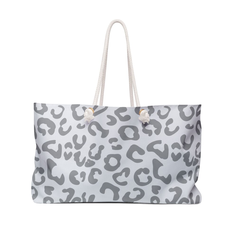 Gray Leopard Weekender Bag Mugshots