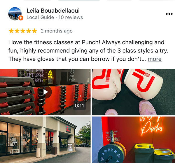 Punch Google Review 5 stars