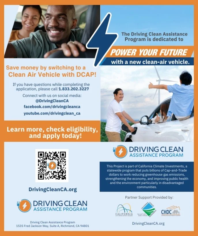 We&rsquo;re proud to partner with the Driving Clean Assistance Program (DCAP) to bring affordable clean-air vehicles to our community! Whether you&rsquo;re scrapping an old car or ready to switch to clean-air vehicles, DCAP can help with grants and f