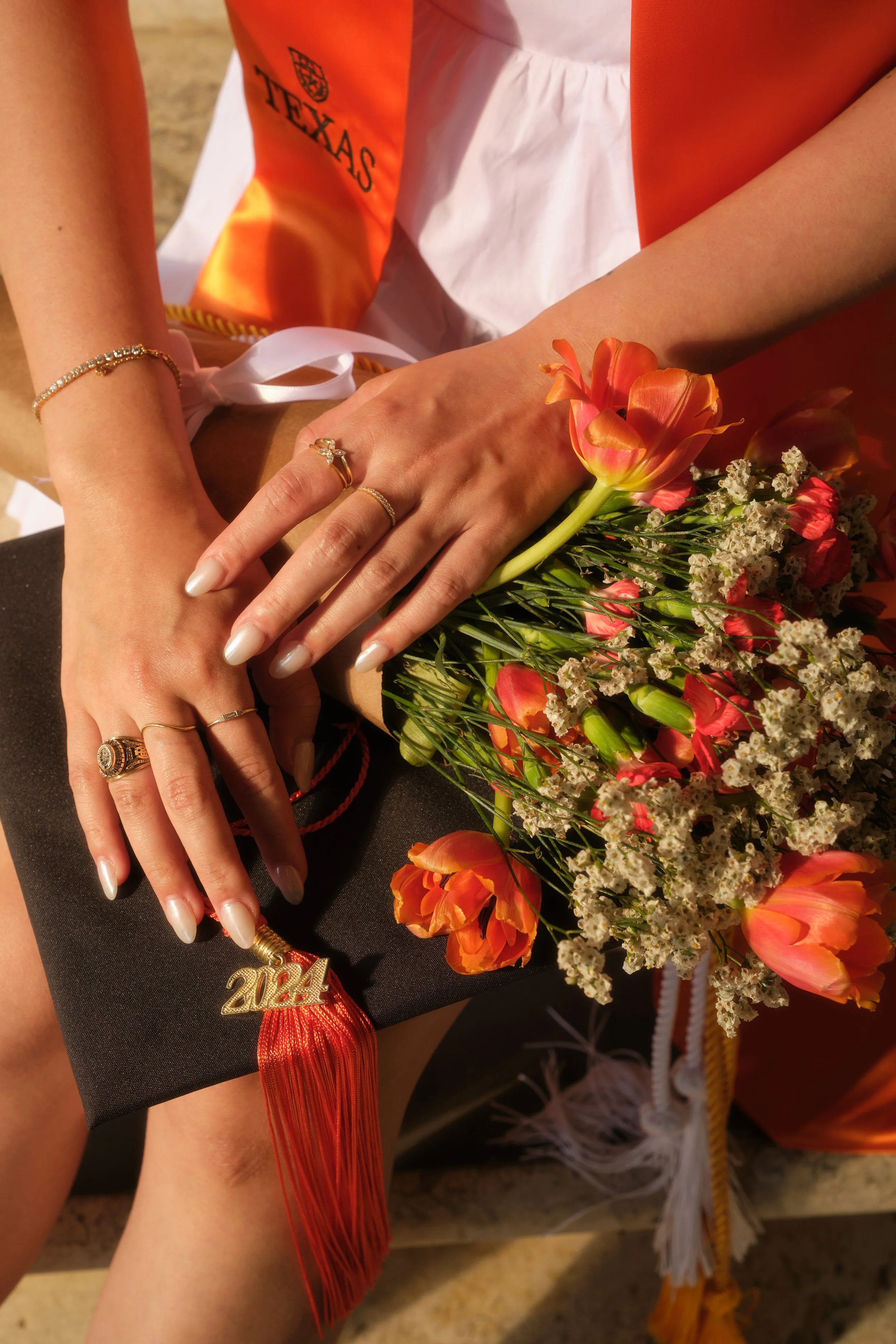 Even MORE detail shots of flowers for graduation seniors at University of Texas at Austin!