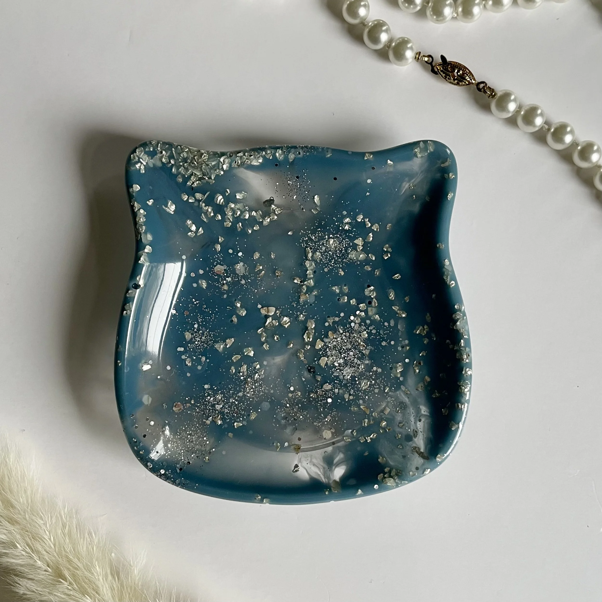 Blue Kitty Trinket/Ring Tray