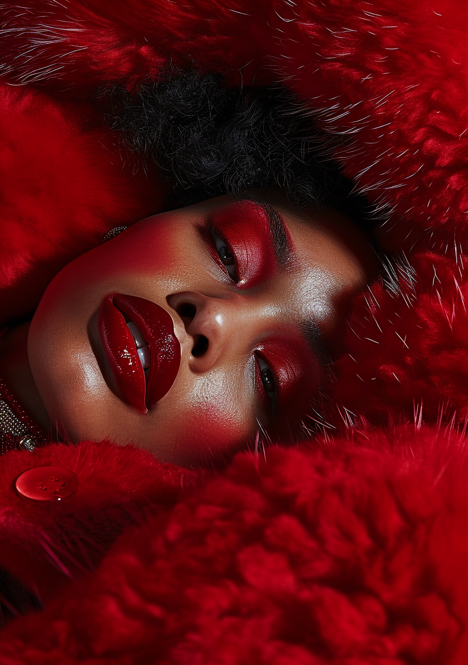 Deep Red Faux Fur