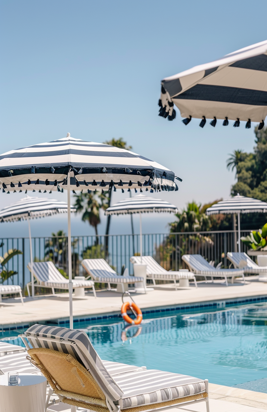Poolside Scene Striped Umbrellas.png