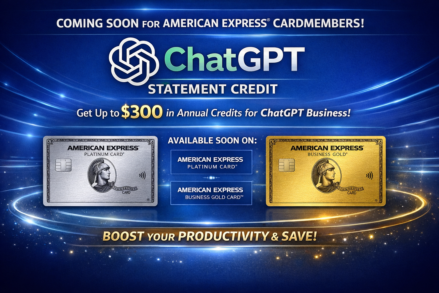 Amex Adding ChatGPT Credit to Business Platinum and Gold Cards