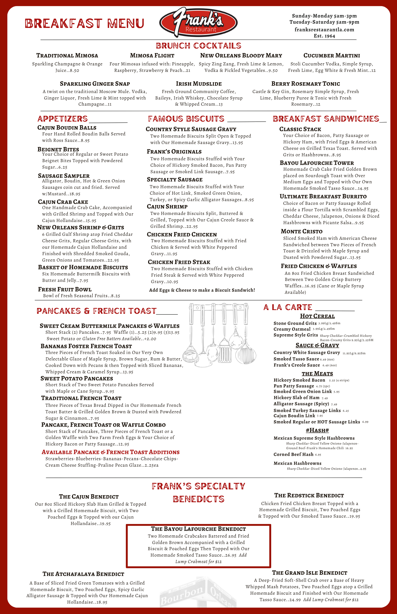 Prairieville Menu | Discover &amp; Order Delicious Eats Now — Frank's ...