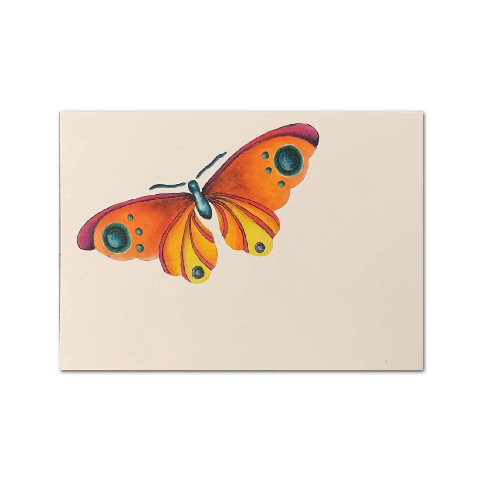 Orange Butterfly Notecard
