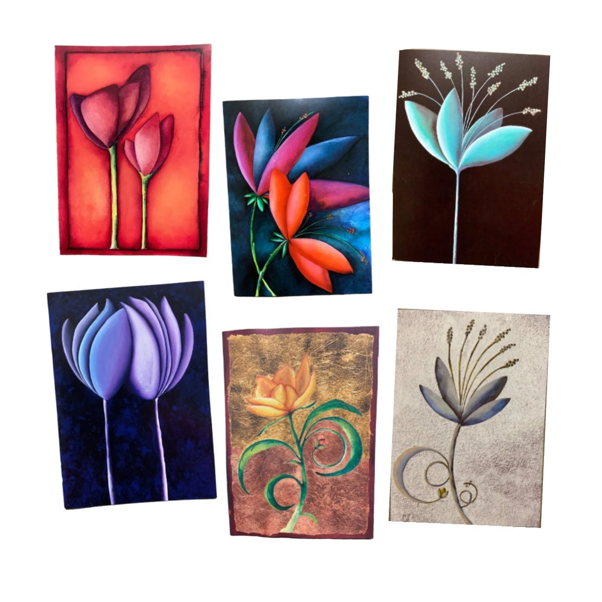 Set of Six Flower Notecards