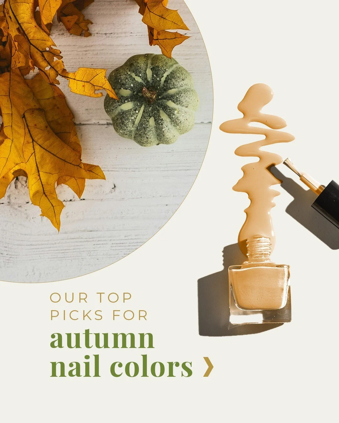 Fall looks good on you&mdash;right down to your fingertips. 💅⁠
This season&rsquo;s featured nail colors bring all the cozy, moody vibes:⁠
⁠
🍁 Zoya Clarice &ndash; deep green shimmer⁠
🍁 Zoya Marnie &ndash; rich smoky plum⁠
🍁 CND Maple Leaves &ndas