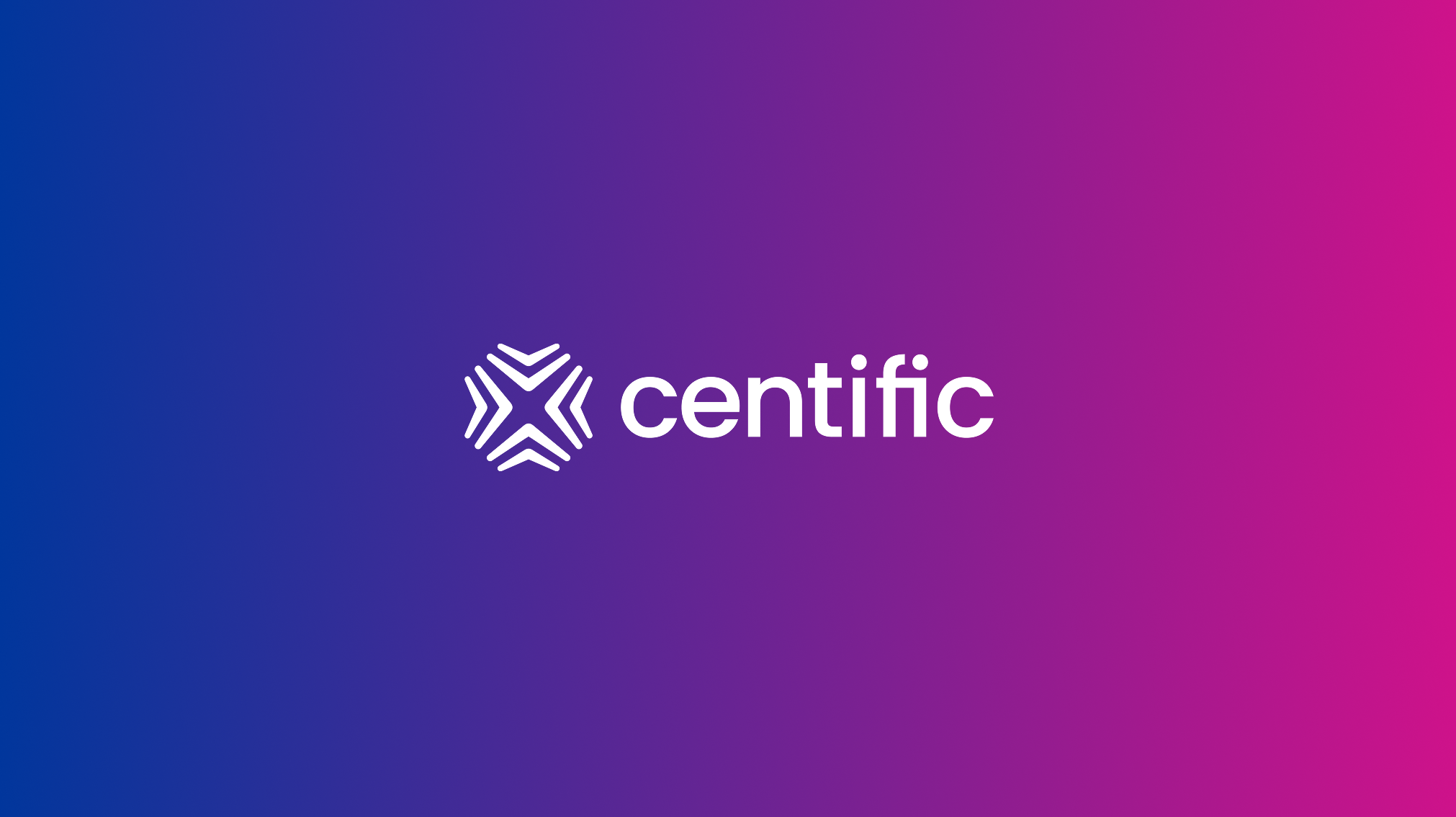 Centific logo on a gradient background transitioning from blue to purple to pink.