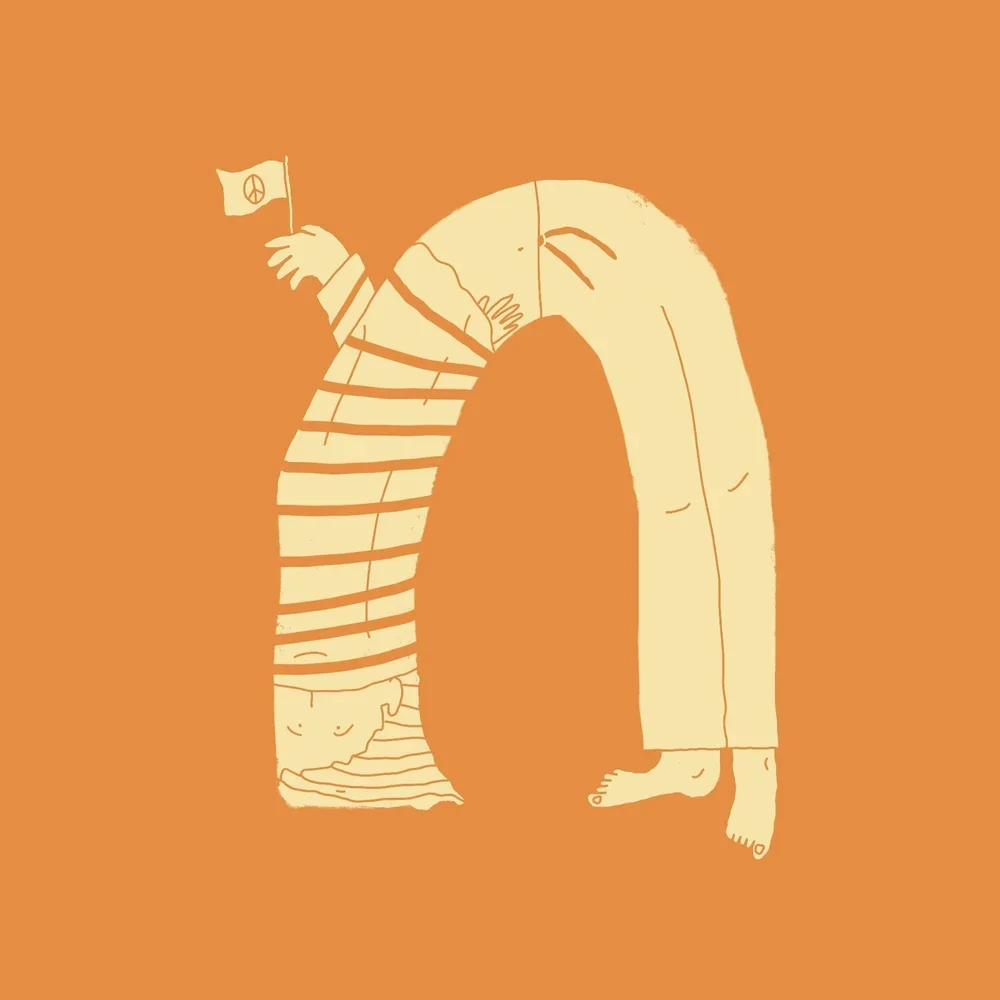 Today's happy character is Nick Spine. He has decided to work on his strength and flexibility by joining yoga classes. However, on the first day, he became a little too ambitious and now finds himself in a tight spot. He finds the situation quite hil