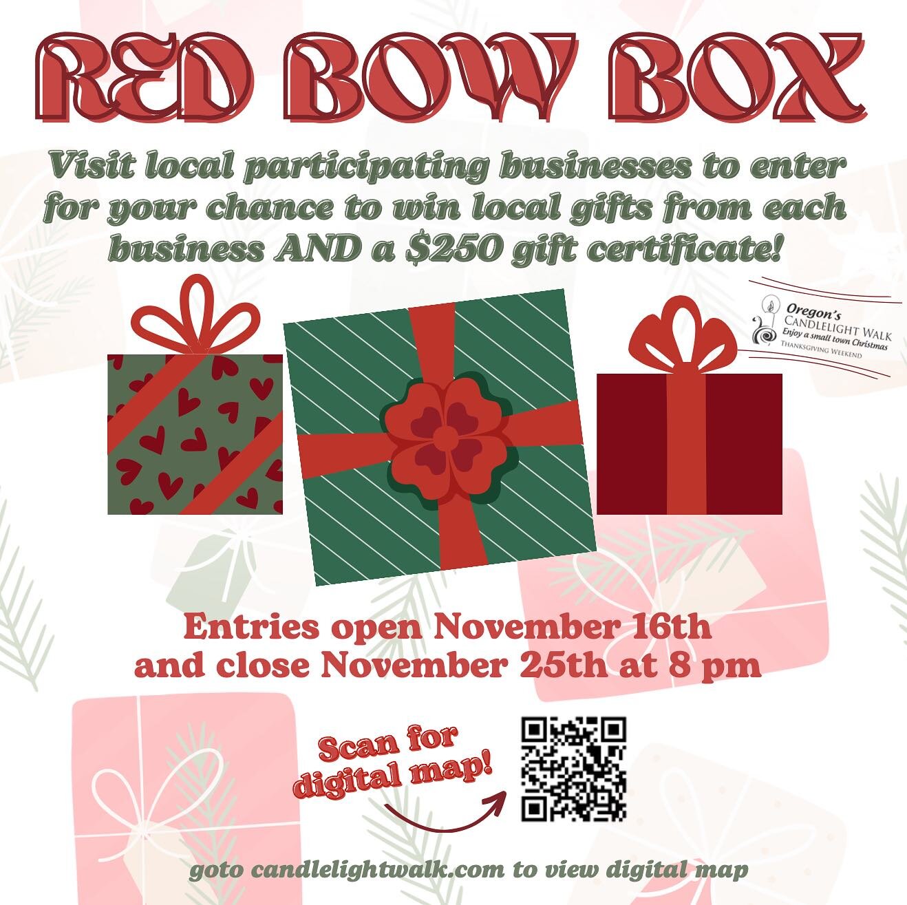 Guess whats out this week?!? 

That&rsquo;s right! Red bow boxes are going out now! 😍 

Red Bow Boxes are the true kick off that start the behind the scenes work of putting on our favorite small town Christmas Festival!

Stay tuned for more behind t