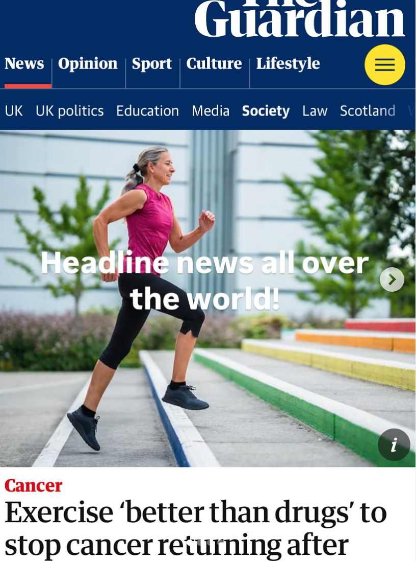 Exercise ‘better than drugs’ to stop cancer returning