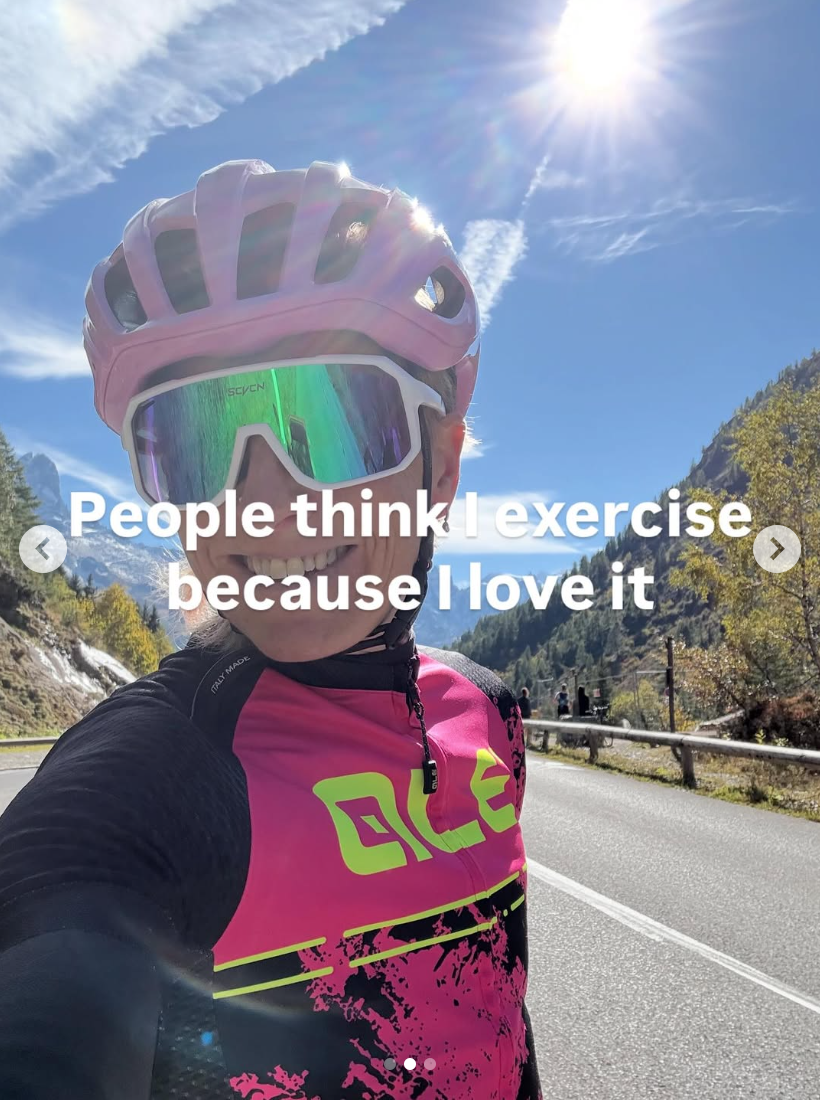 People think I exercise because I love it, but that's not the case, especially after cancer