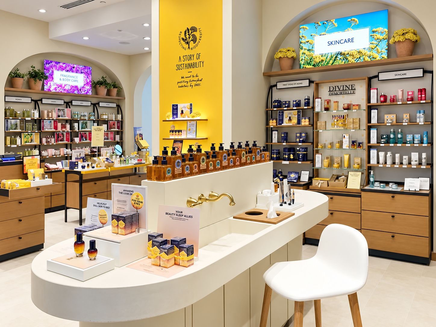 Warmly lit L'OCCITANE skincare boutique-6.png