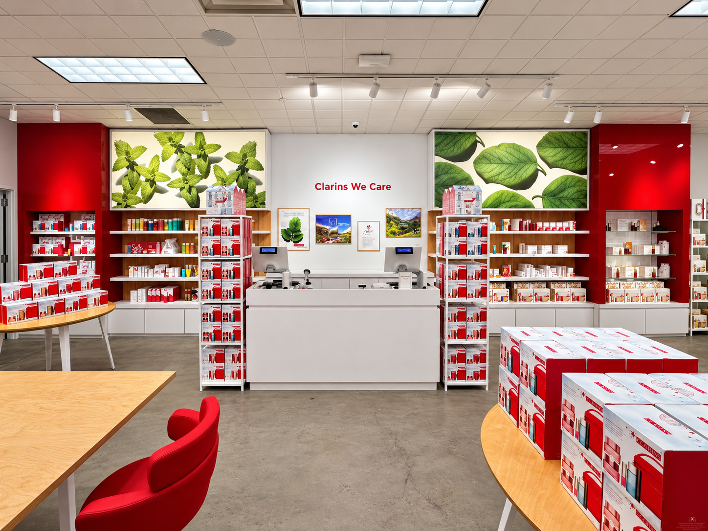 Clarins boutique cash desk interior-2.png