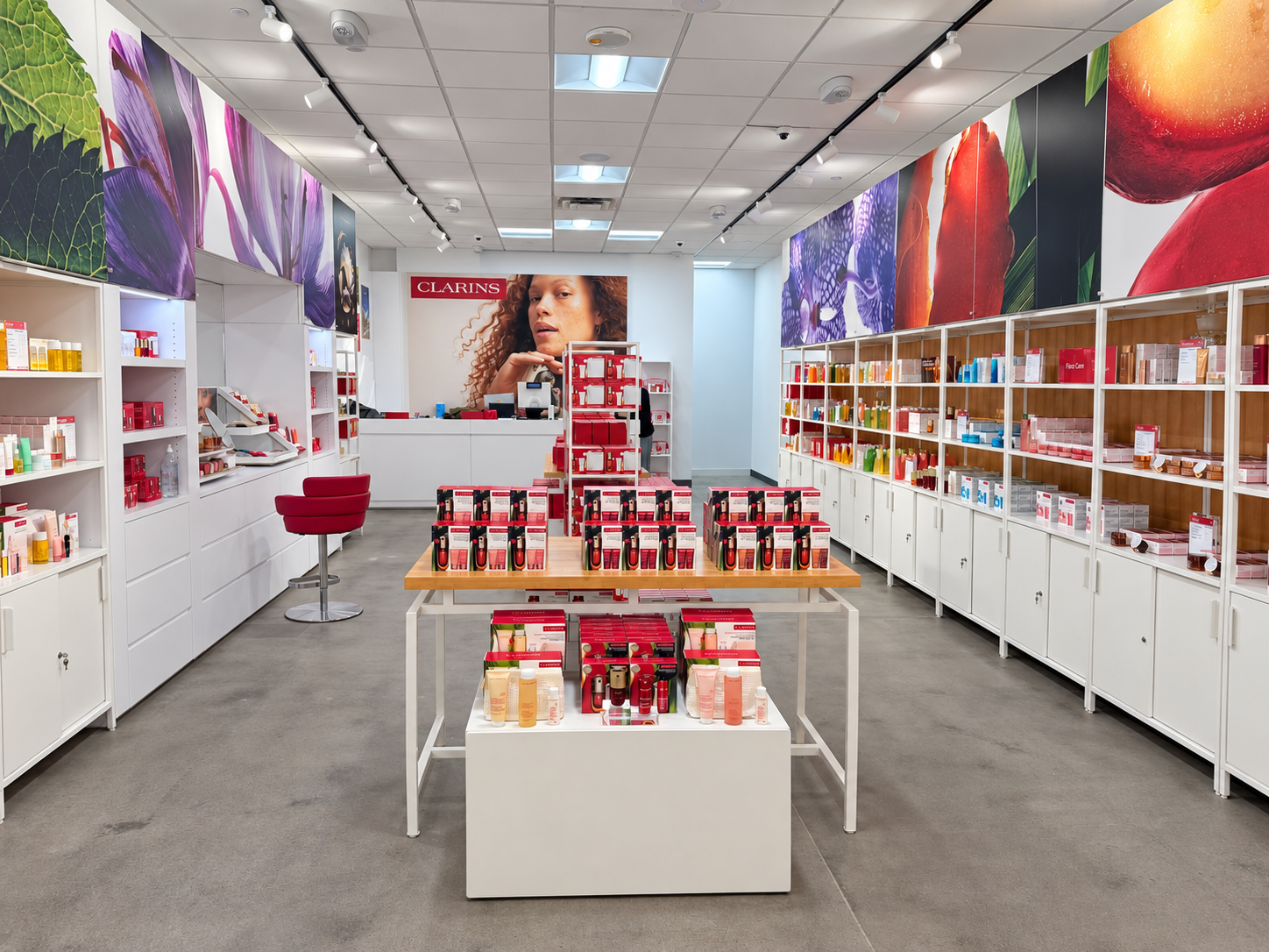 Clarins store aisle with botanical displays-4.png