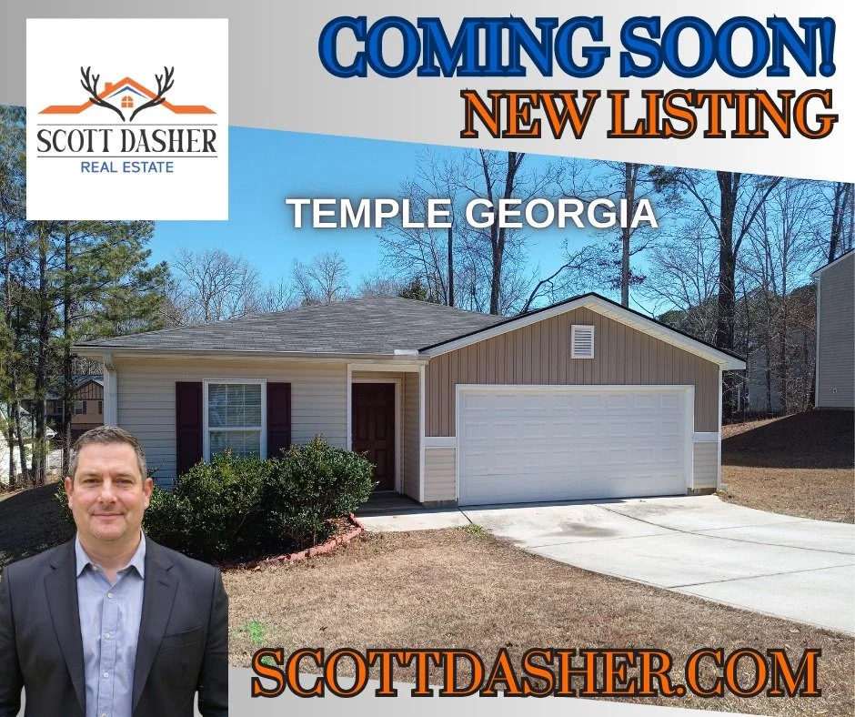 New Listing Coming Soon! Temple GA, 4 bedrooms, 2 baths. From Listing To SimplySOLD or Get A Real Cash Offer @ ScottDasher.com