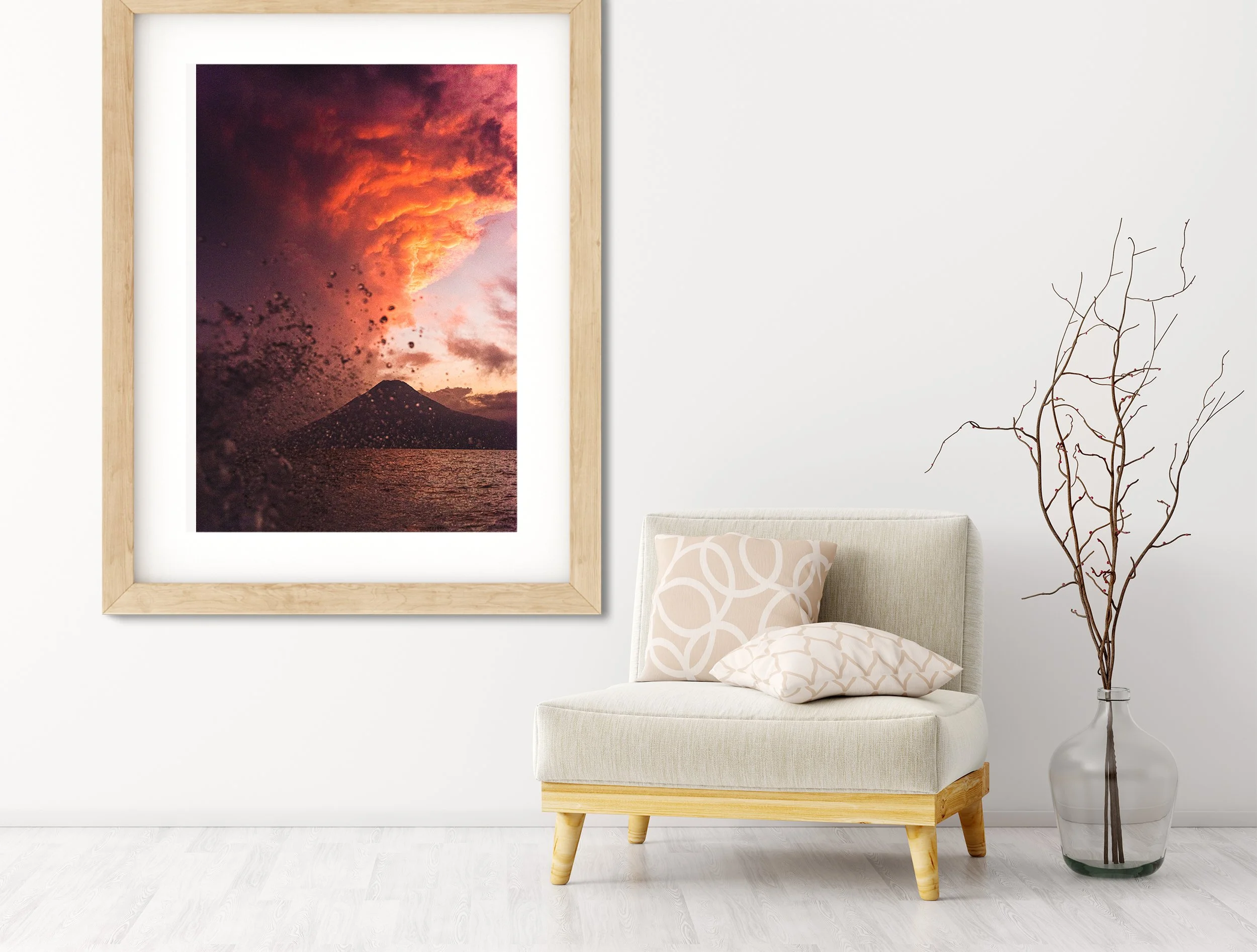 Modern interior with armchair 3d rendering