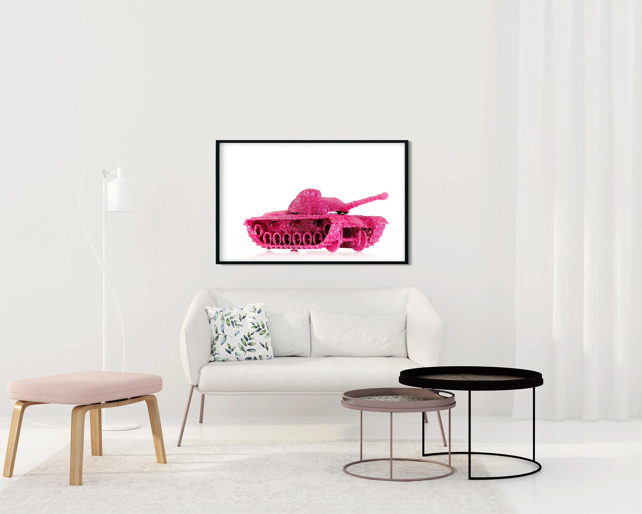 White living room in a modern style