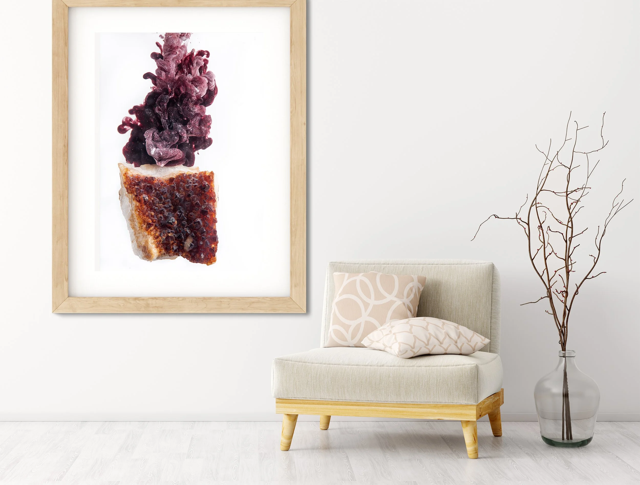 Modern interior with armchair 3d rendering