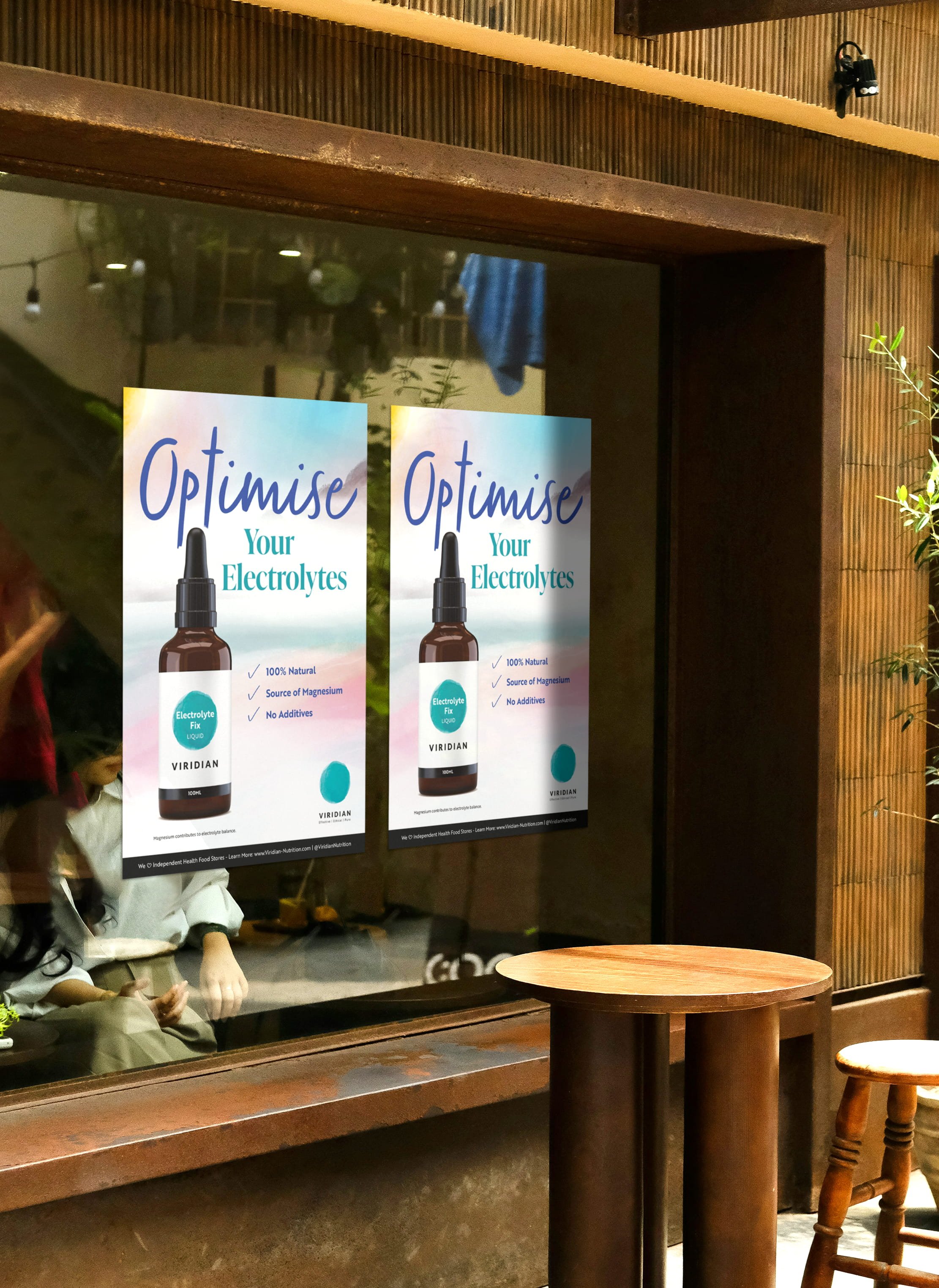 Poster design applied to retail space.