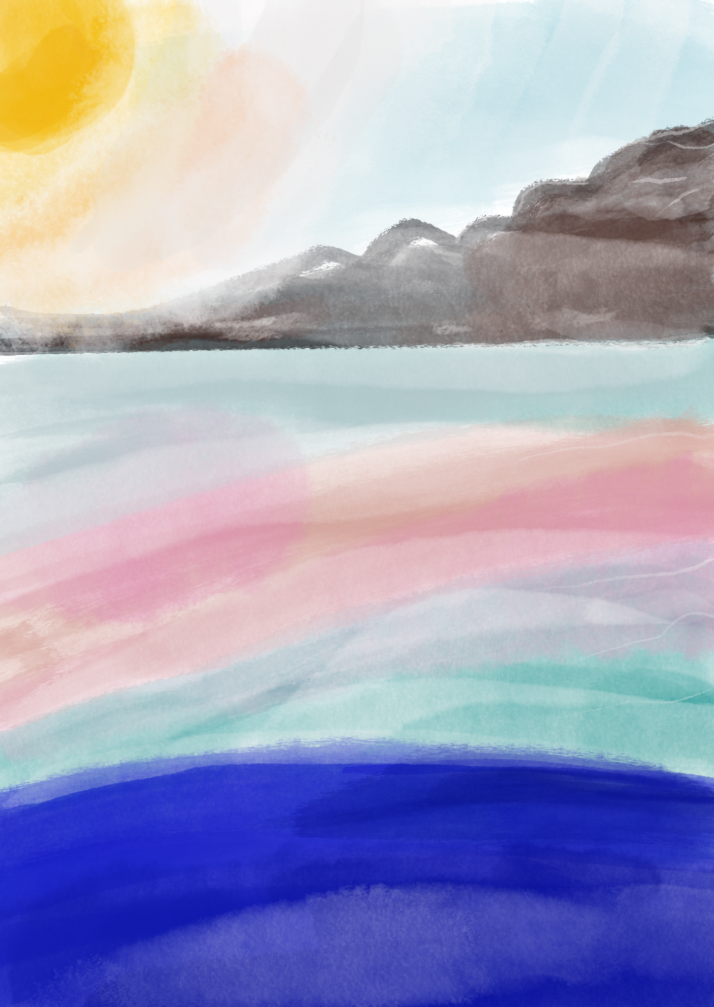 Watercolour landscapes.