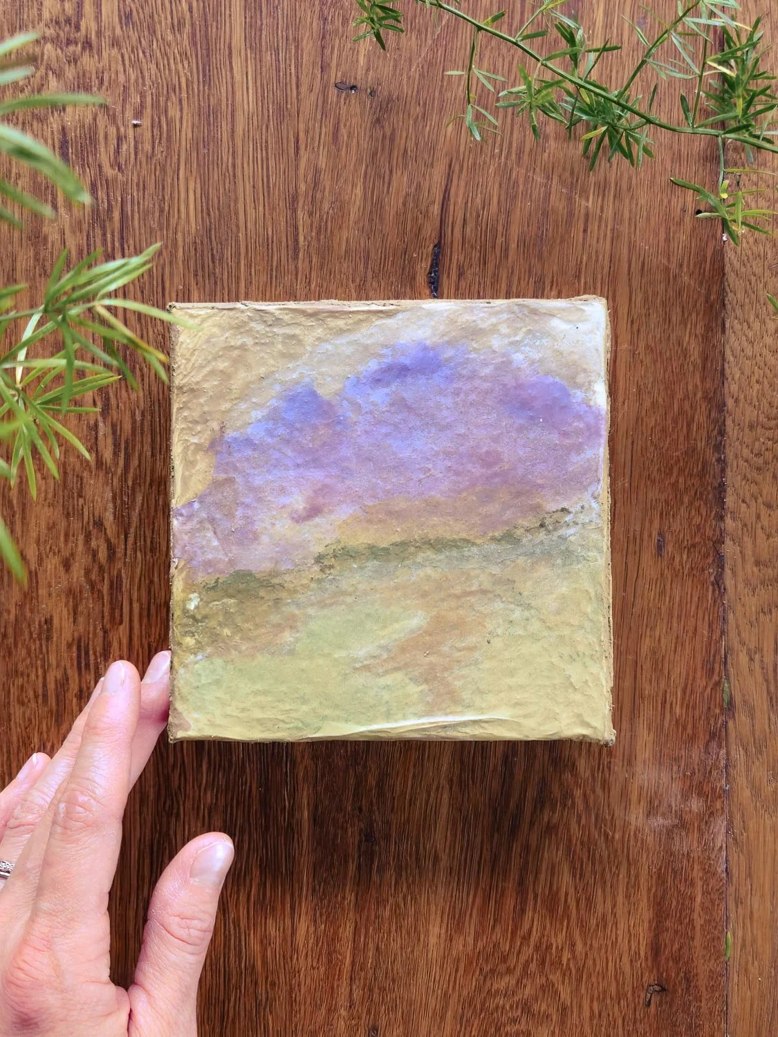 Rural Sunset -5"x5" Unframed Stretched Canvas Ready to Hang