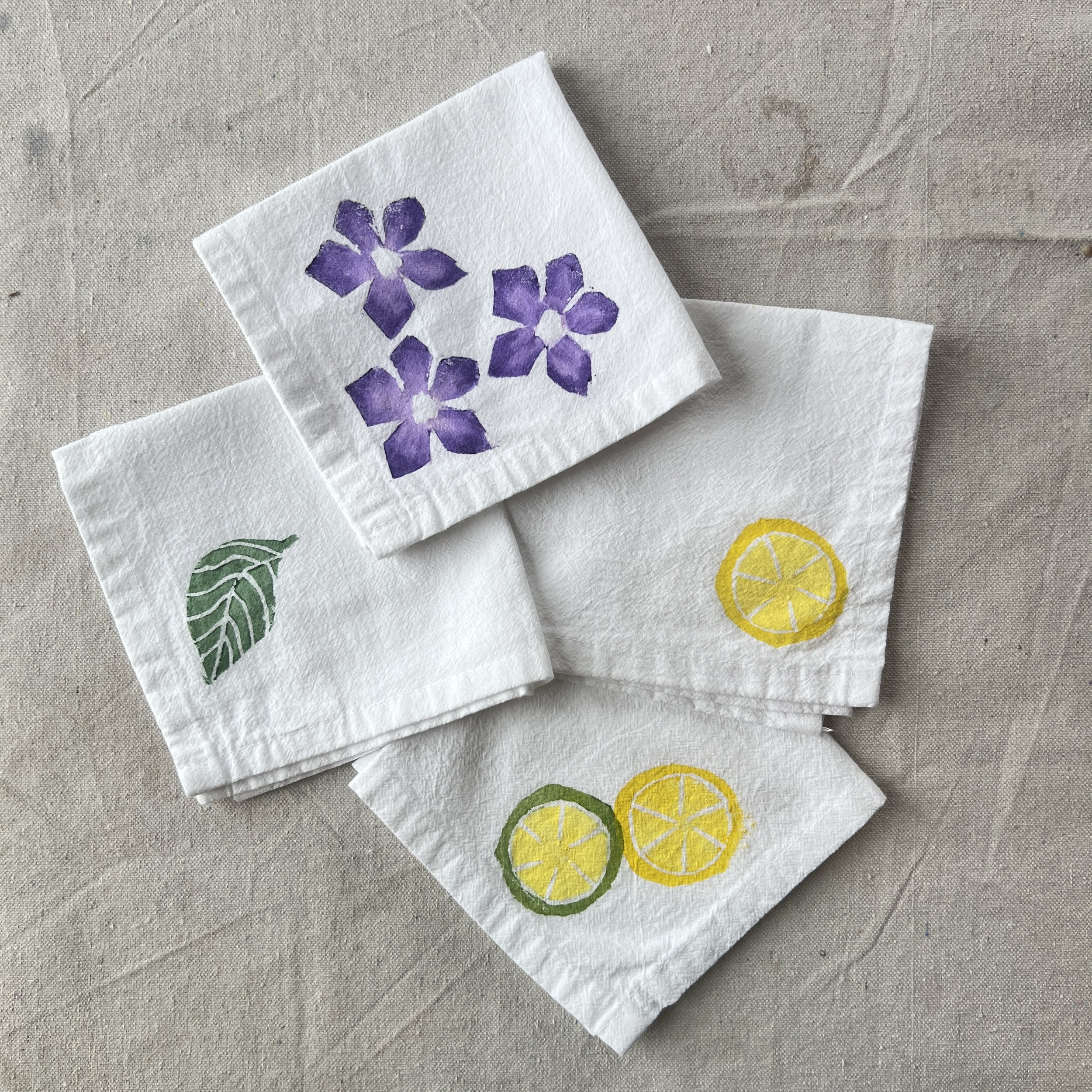 07/19 - Printed & Patterned: Block Printing on Fabric Napkins (3-hour one-day workshop)