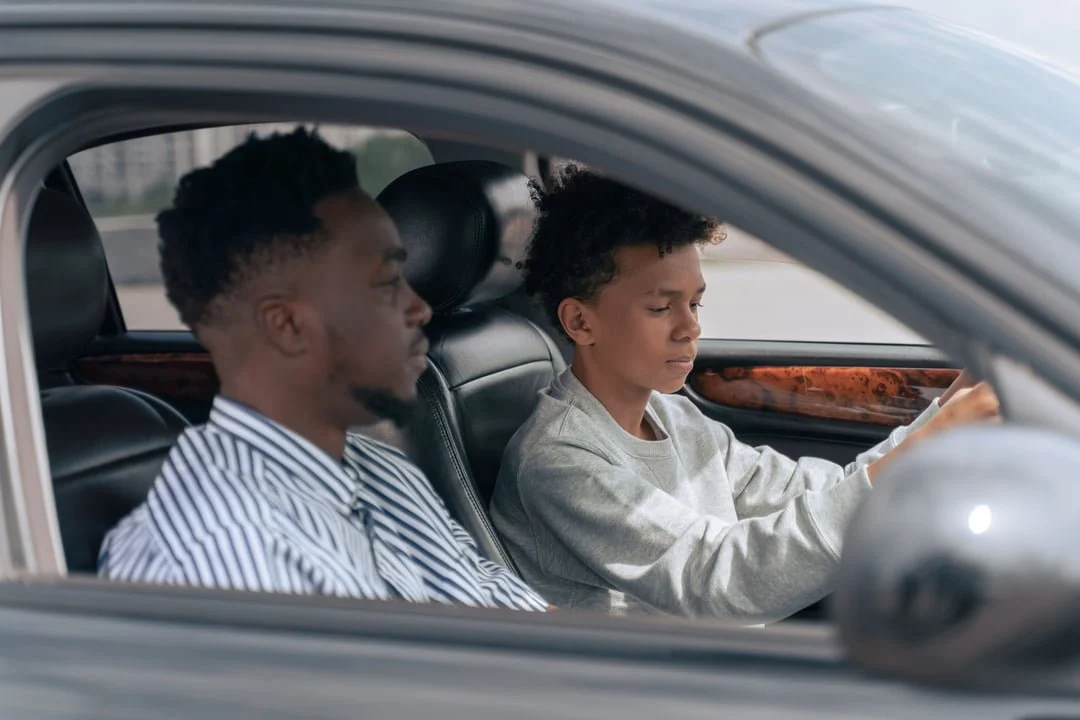 teenager learning to drive