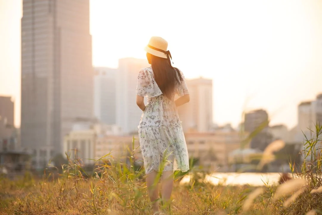 woman in the sunlight