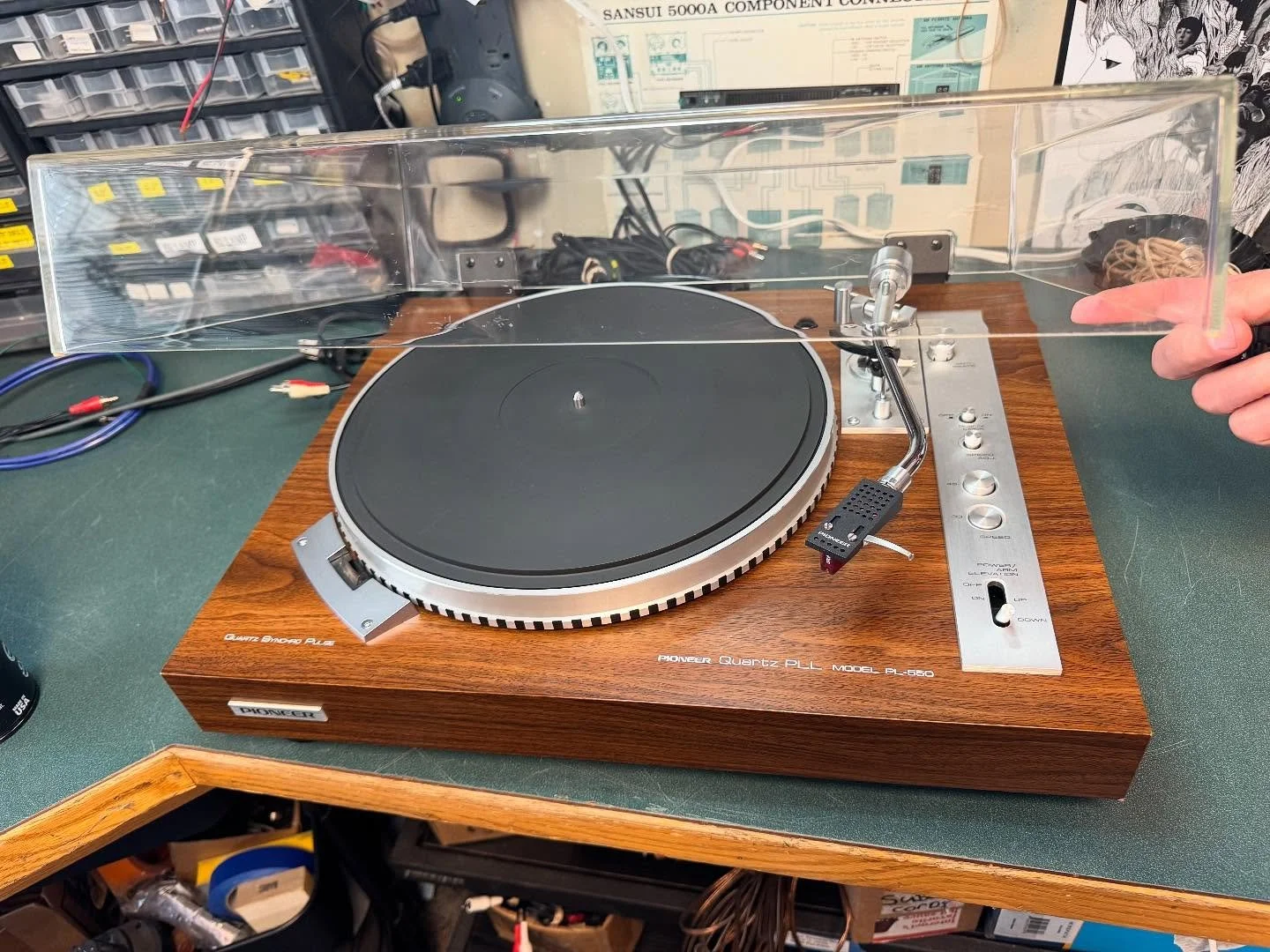 Beautiful Pioneer PL-550 fully manual Direct drive Turntable available in shop today! Recently serviced and dialed inn for $600. 🤘

Open 7 Days a week!

#forsale #vintage #pioneer #pl550 #turntable #phonograph #recordplayer #directdrive #audiophile 