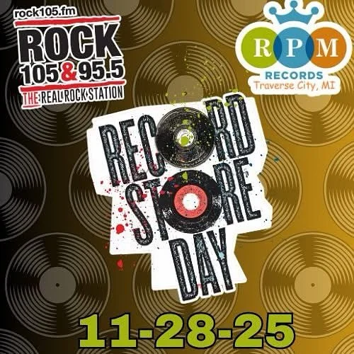 🚨 Record Store Day Black Friday is almost here! 🚨
Join us Friday, November 28th as we team up with @rock105.traverse.city and @231entertainmenttc for one of our biggest days of the year!

🔥 Limited RSD Black Friday releases
🎶 Crates of clean clas