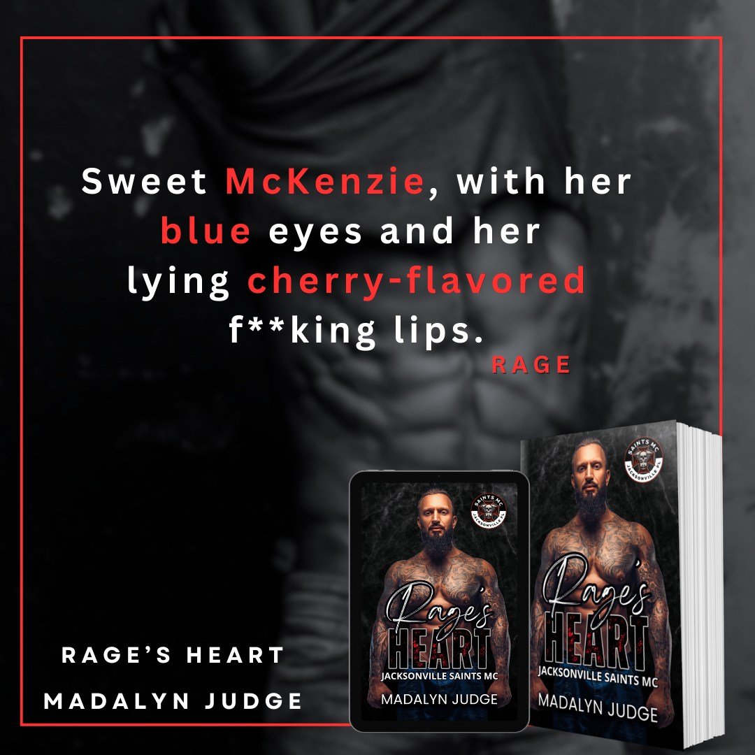 🔥🔥Read for FR33 on KoboPlus🔥🔥
Rage&rsquo;s Heart: Saints MC - Jacksonville, FL Book 1
(Read FR-EE in KU for a limited time)
⬇︎ 𝐆𝐑𝐀𝐁 𝐇𝐄𝐑𝐄 ⬇︎
UBL: https://geni.us/RagesHeartSaintsMC 
What to expect:
✔︎ MC Romance
✔︎ First Book in Series
✔︎ 