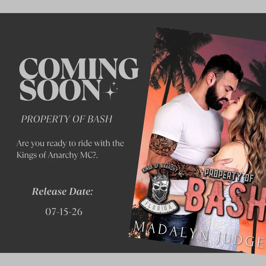🩷🧡 PREORDER🩷🧡
☠️★ Property of Bash ☠️★
☆ Kings of Anarchy MC
☆Coming July 15, 2026
☆Cover Design: Gchelle Designs
☆Models: Sabree &amp; Tommy 
☆ photographer: Lindee Robinson
⬇︎ 𝐆𝐑𝐀𝐁 𝐇𝐄𝐑𝐄 ⬇︎
UBL: https://geni.us/propertyofbash
What to exp