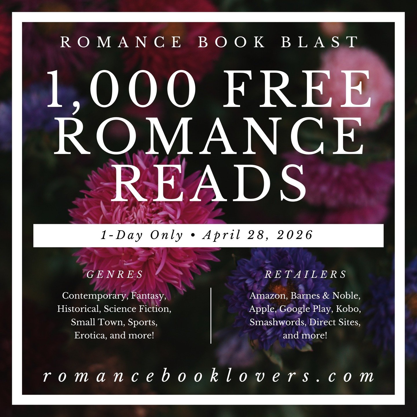 🩷🩷ONE DAY ONLY!!! 🩷🩷
http://www.romancebooklovers.com/