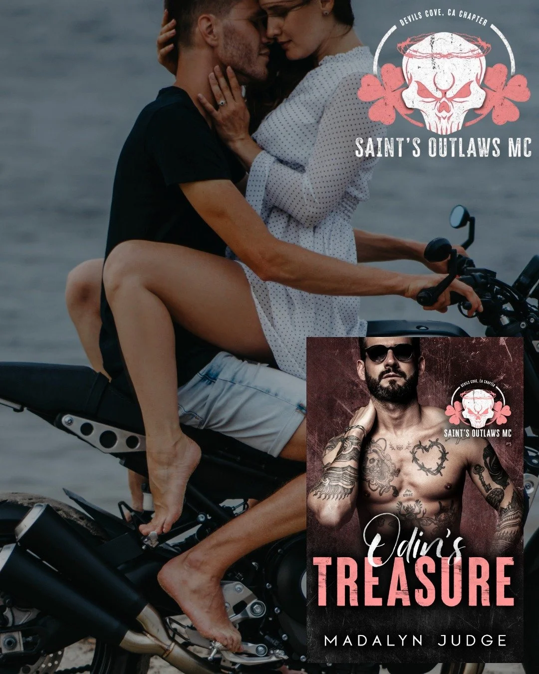 🚨๑☆ PREORDER ☆๑🚨
★ Odin&rsquo;s Treasure ★
Saints Outlaws MC: Devil&rsquo;s Cove, CA Chapter
⬇︎ 𝐆𝐑𝐀𝐁 𝐇𝐄𝐑𝐄 ⬇︎
UBL: https://geni.us/odinstreasure
What to expect:
✔︎ Single Dad 
✔︎ SUPER Spicy 
✔︎ She's a ditz
✔︎ Age Gap
✔︎ Opposites Attract
✔