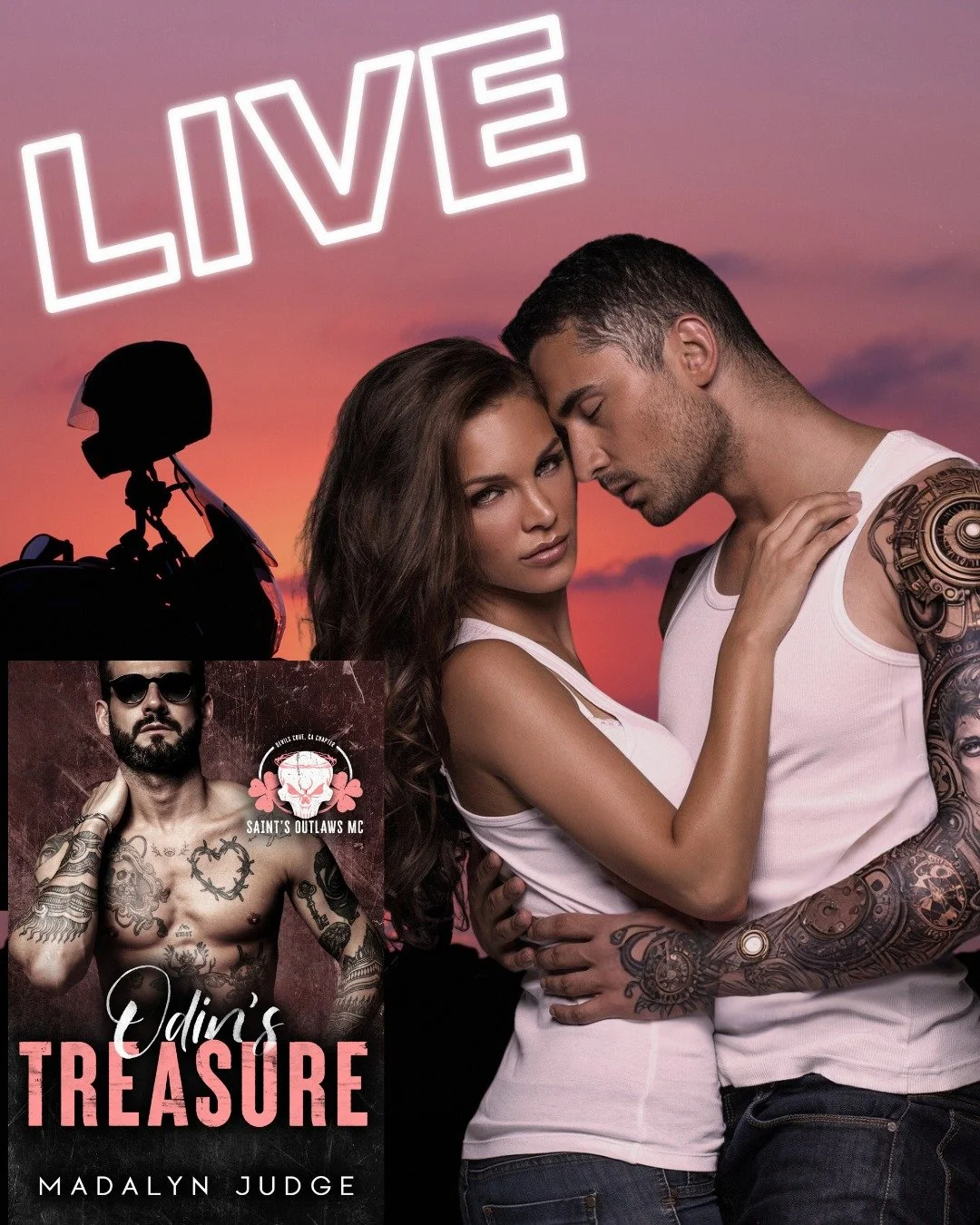 🚨๑☆ NEW RELEASE ☆๑🚨
★ Odin&rsquo;s Treasure ★
Saints Outlaws MC: Devil&rsquo;s Cove, CA Chapter
⬇︎ 𝐆𝐑𝐀𝐁 𝐇𝐄𝐑𝐄 ⬇︎
UBL: https://geni.us/odinstreasure
What to expect:
✔︎ Single Dad 
✔︎ SUPER Spicy 
✔︎ She's a ditz
✔︎ Age Gap
✔︎ Opposites Attrac