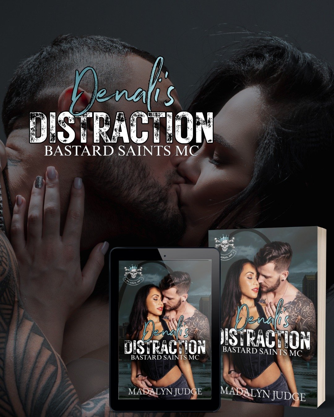 🚨🚨๑ PREORDER NOW ๑🚨🚨
☠️★Denali&rsquo;s Distraction☠️★
Bastard Saints MC: St. Louis, MO Book 4
⬇︎ 𝐆𝐑𝐀𝐁 𝐇𝐄𝐑𝐄 ⬇︎
UBL: https://geni.us/DenalisDistraction

What to expect:
🩵 MC Romance
🩵 One Night Stand 
🩵 Age Gap
🩵 Possessive/Dominant Bik