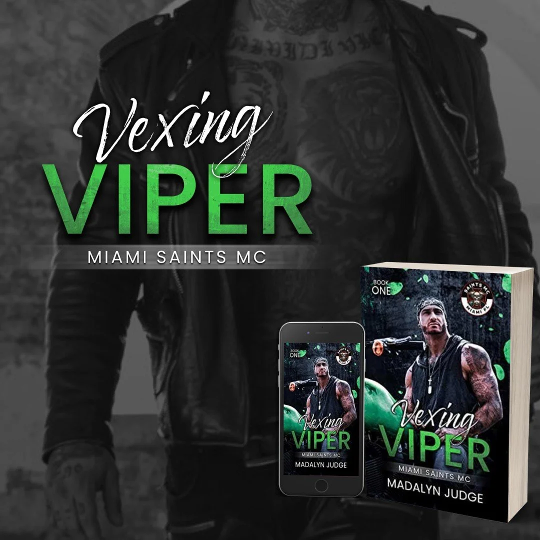 ☠️★Vexing Viper☠️★
SAINTS MC - MIAMI CHAPTER
 ⬇︎ 𝐆𝐑𝐀𝐁 𝐇𝐄𝐑𝐄 ⬇︎
UBL: https://f.mtr.cool/ie87f5hptj 
What to expect:
✔︎ MC Romance
✔︎ One Night Stand 
✔︎ Suspense &amp; Spice
✔︎ Age Gap
✔︎ Possessive, Protective Biker
✔︎ MC President
